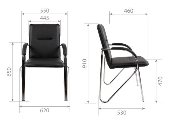 Офисное кресло Chairman CH 851 экокожа, черный (комплект 2 шт.)