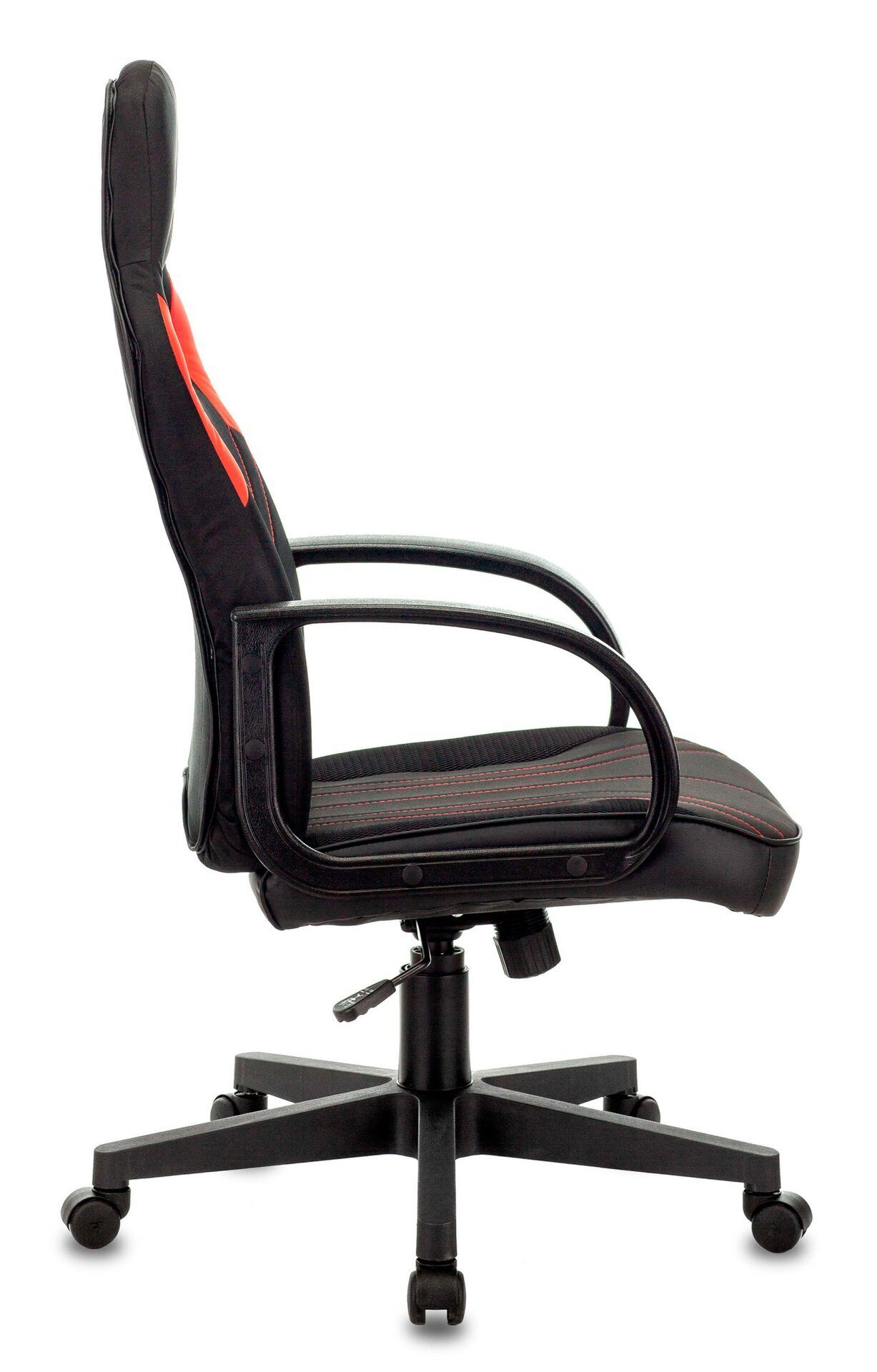 Кресло игровое Бюрократ ZOMBIE RUNNER Ткань/ вставки искусственная кожа, красные вставки