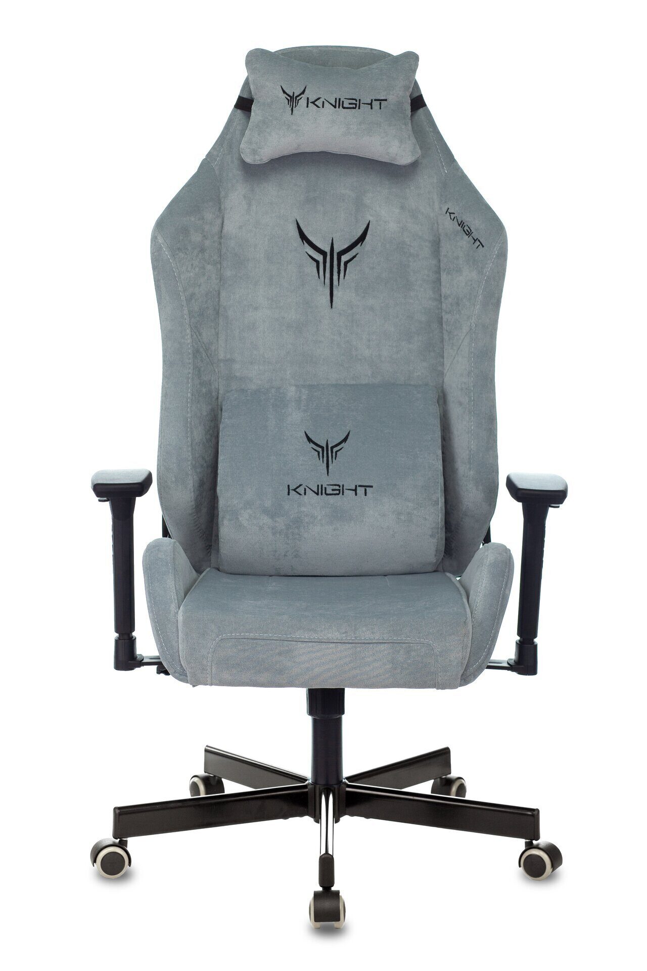 Кресло игровое Knight N1, крестовина металл, ткань Серо-голубой