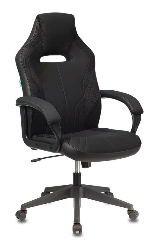 Кресло игровое Бюрократ VIKING 3 AERO BLACK Ткань/вставки искусственная кожа, черный