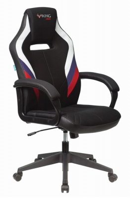 Кресло игровое Бюрократ VIKING 3 AERO Ткань, белый/синий/красный