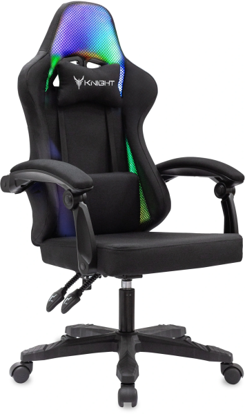 Кресло игровое Knight Wolf RGB Ткань черная