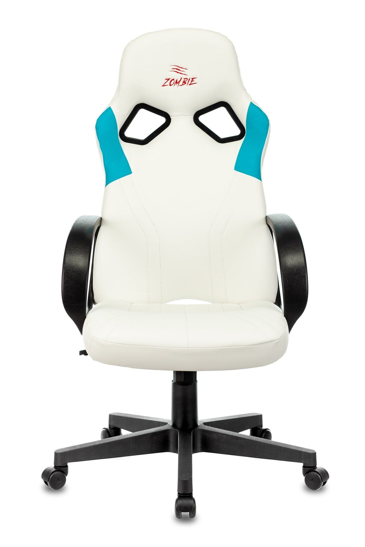 Кресло игровое Бюрократ ZOMBIE RUNNER Искусственная кожа, бело-голубое викинг зомби
