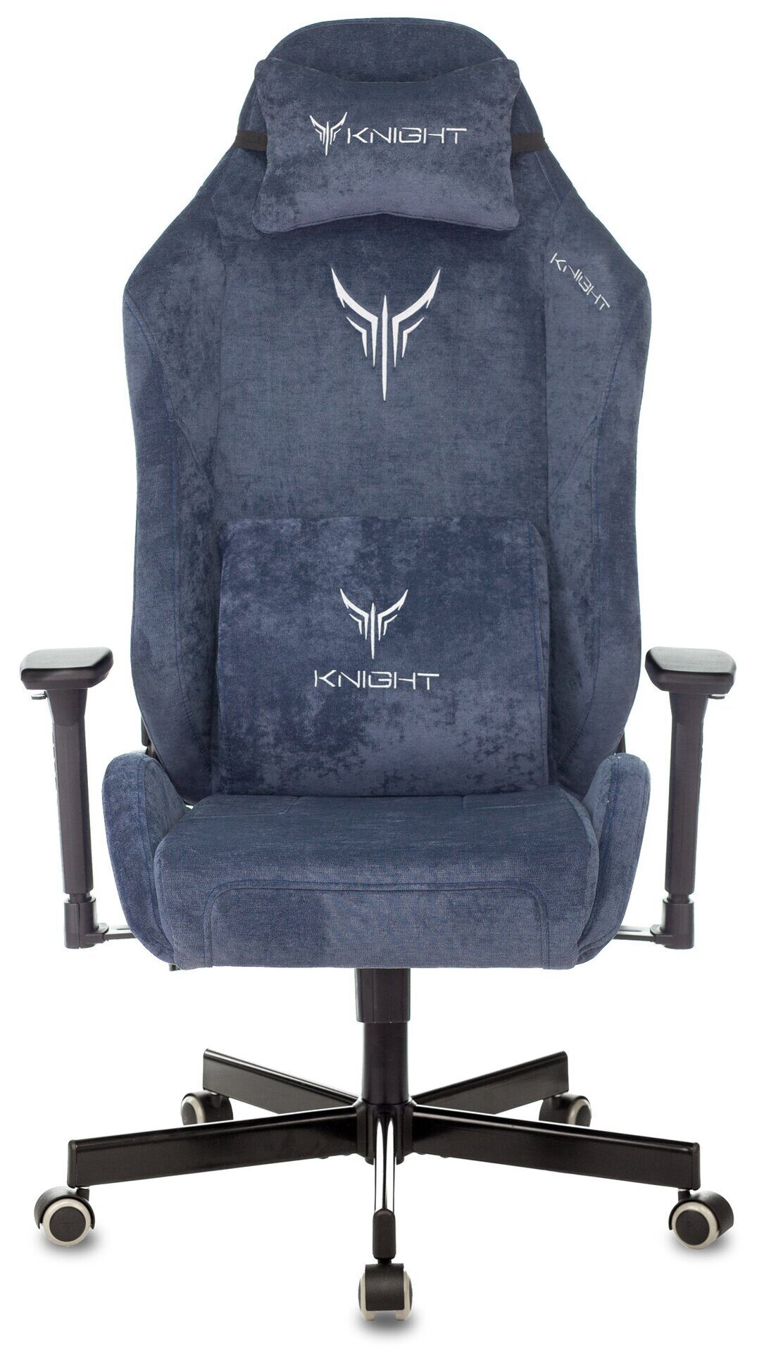 Кресло игровое Knight N1, крестовина металл, ткань Синий