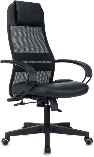 Кресло Бюрократ CH-NOVA LUX Сетка/экокожа черная