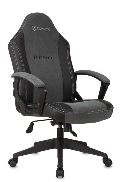 Кресло игровое Zombie Hero Серый ткань/экокожа