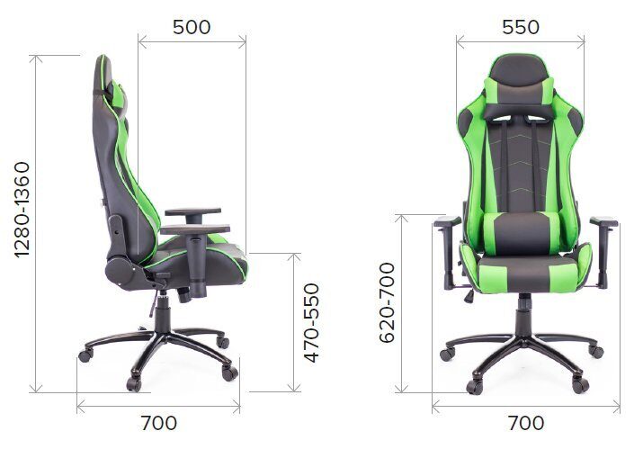 Кресло игровое EverProf LOTUS S9 Экокожа, зеленое