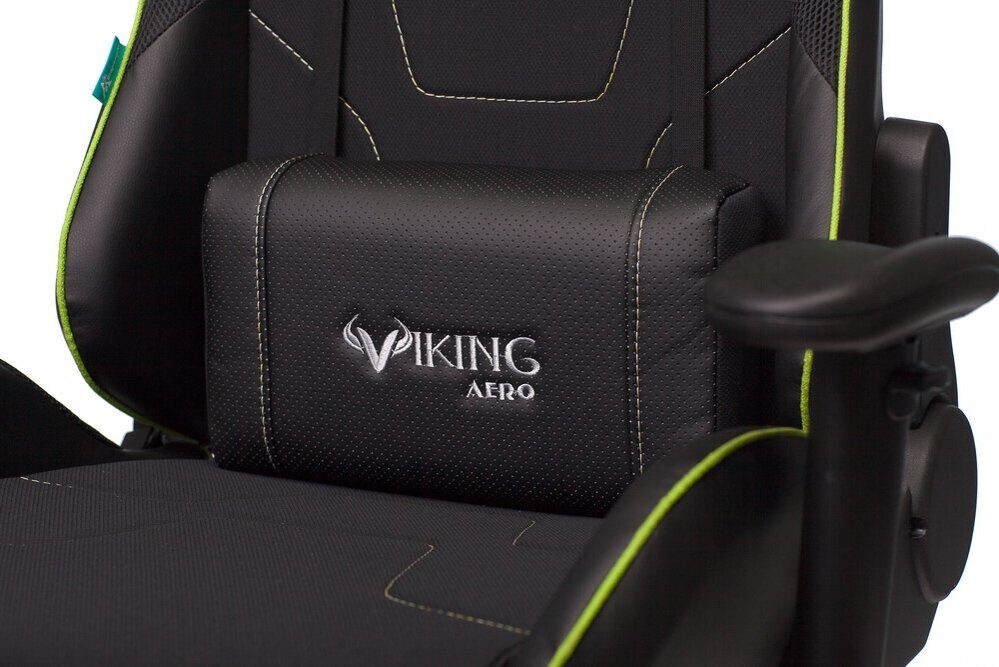 Кресло игровое Бюрократ VIKING 4 AERO Ткань, зеленые вставки, викинг, зомби