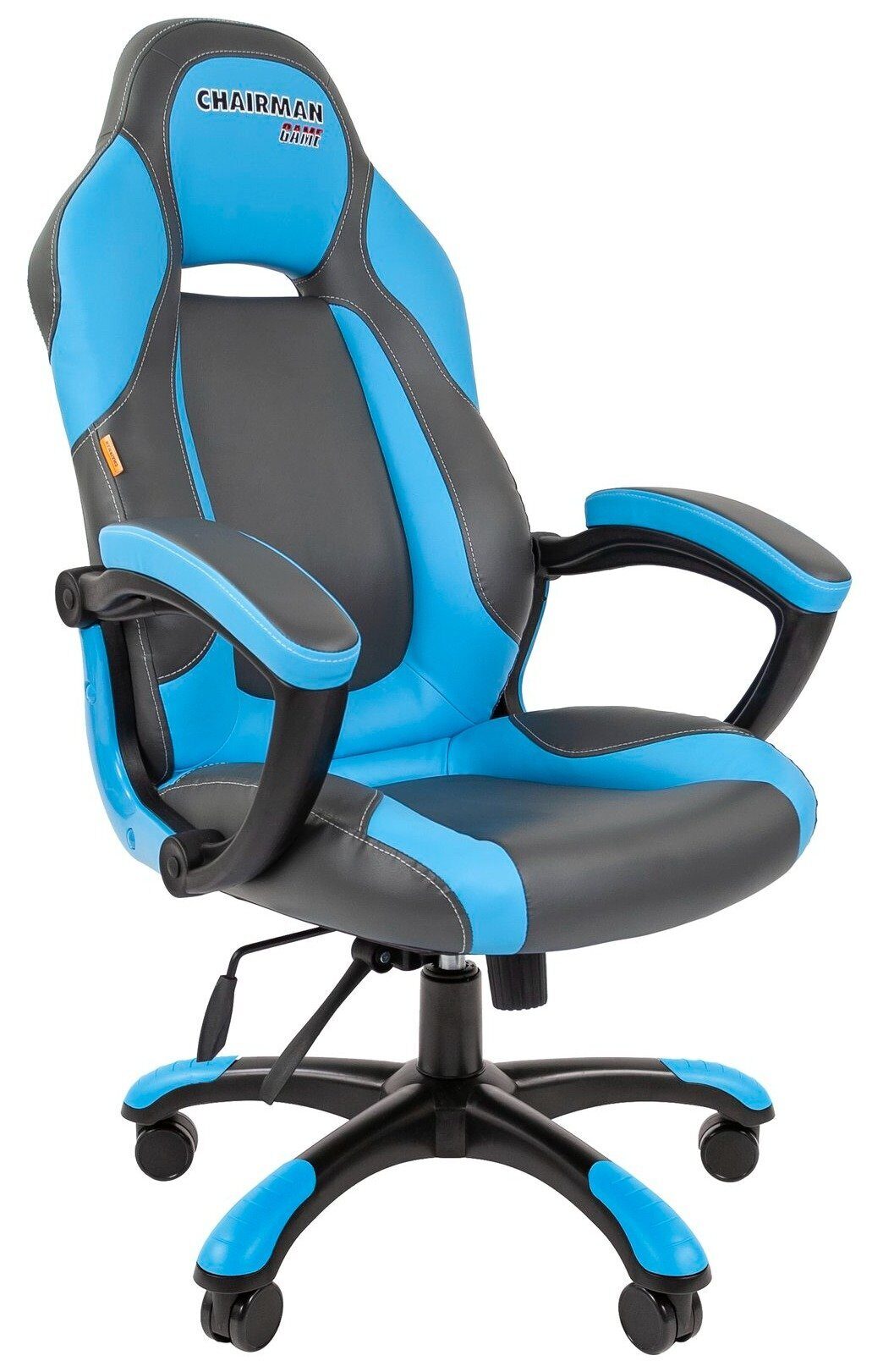 Игровое кресло CHAIRMAN GAME 20 Экокожа теперь до 180 кг, серо-голубое