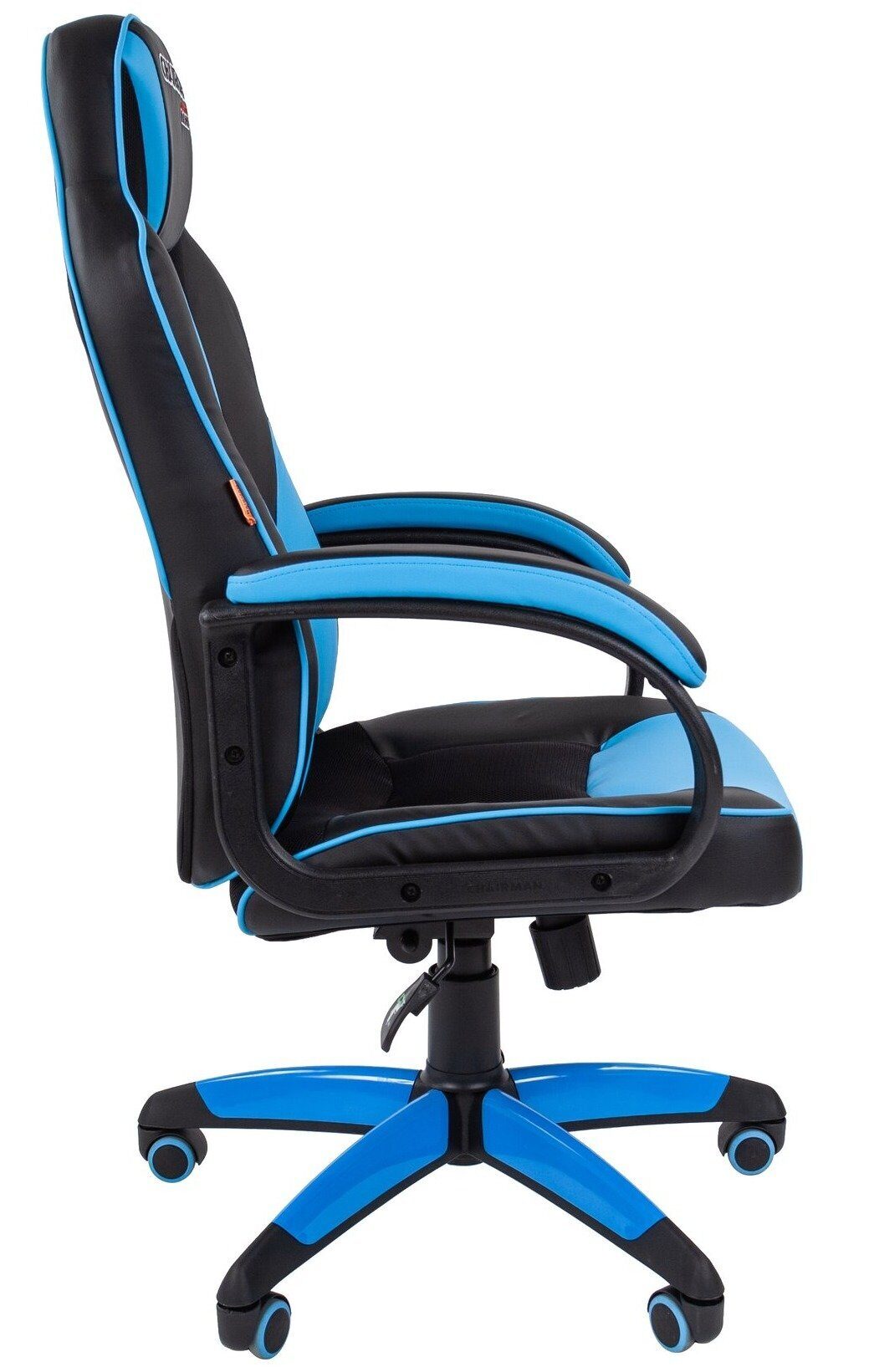 Кресло Chairman GAME 17 Экокожа/ вставка ткань, черно-голубое