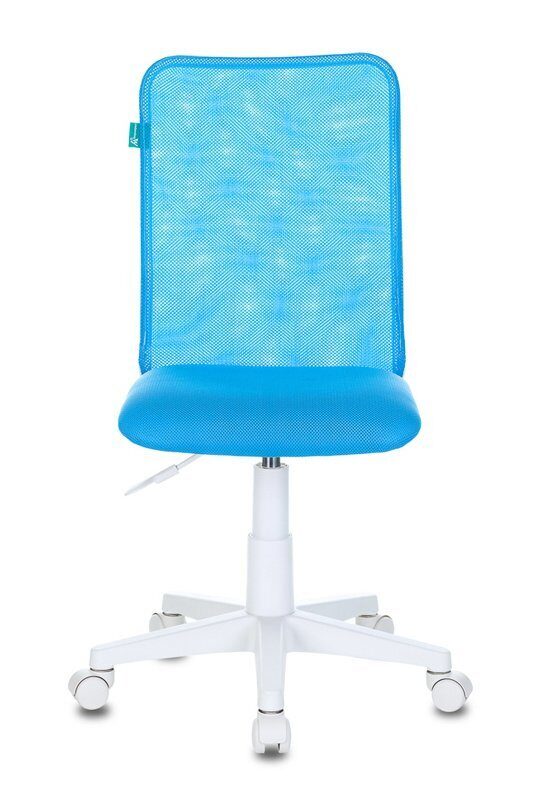 Кресло детское KD-9 (сетка/ткань, пластик белый), голубой
