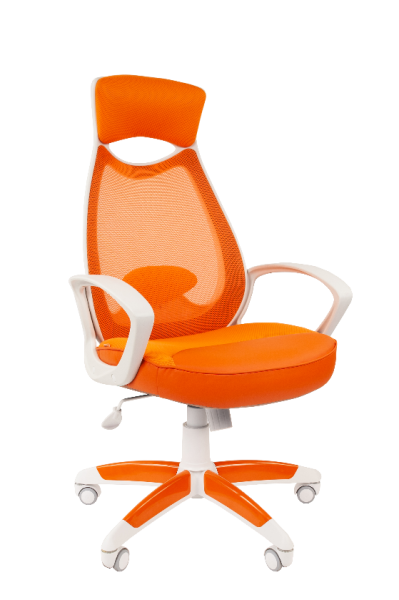 Офисное кресло Chairman 840 Россия белый пластик TW-оранжевый