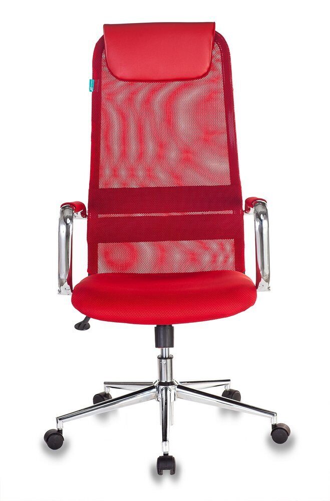 Кресло руководителя Бюрократ KB-9N TW-Ткань крестовина хром, красное