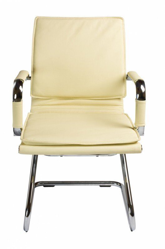 Кресло посетителя CH-993-Low-V полозья, экокожа Бежевый
