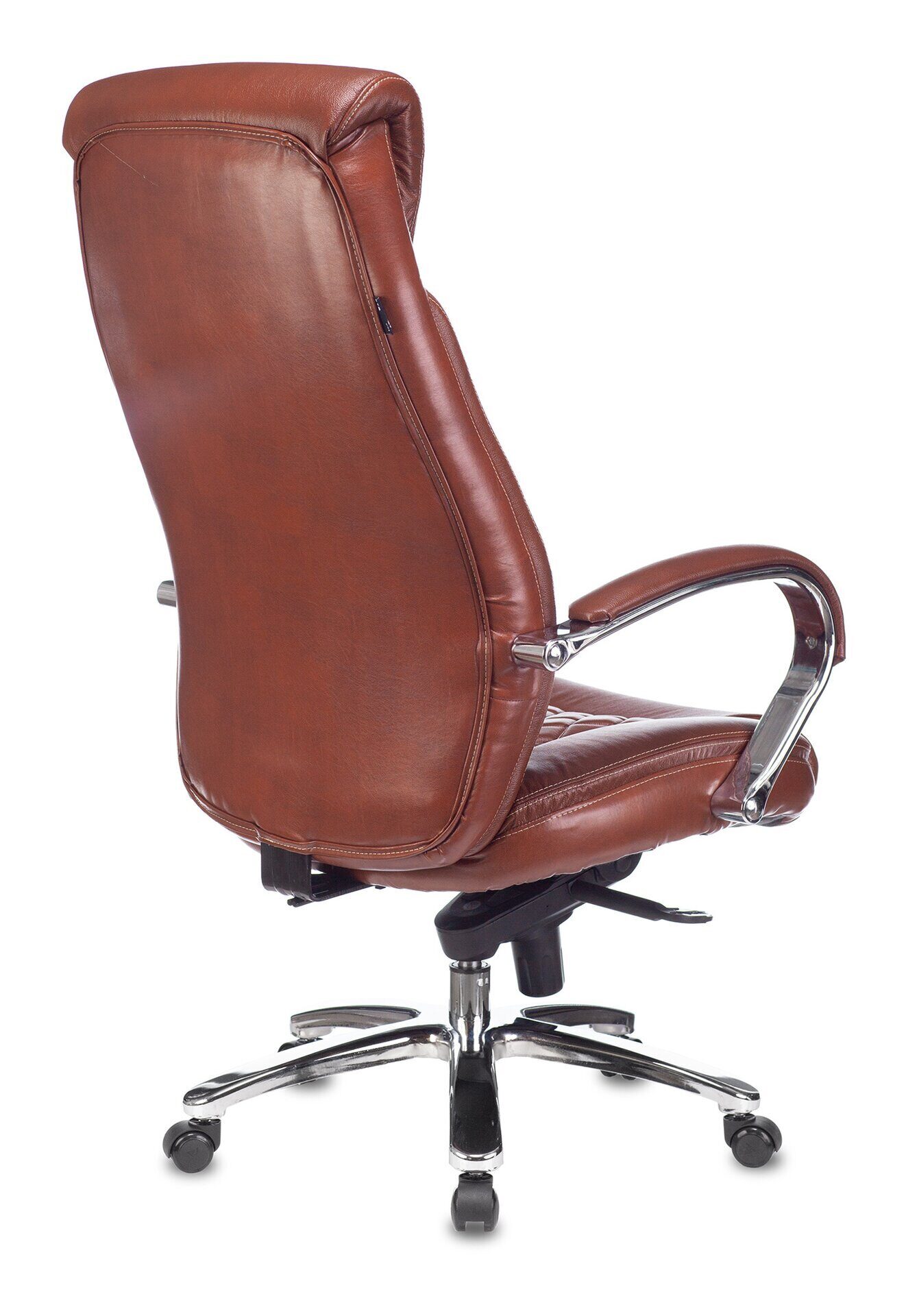 Кресло руководителя Бюрократ T-9924 SL Кожа коричневая металл хром