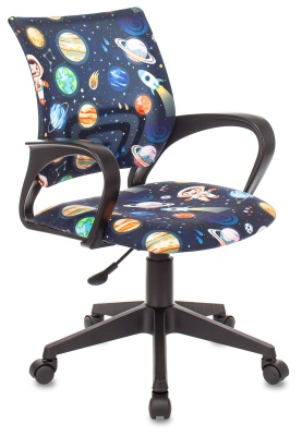 Кресло детское BUROKIDS 1 Ткань, черный пластик, космос