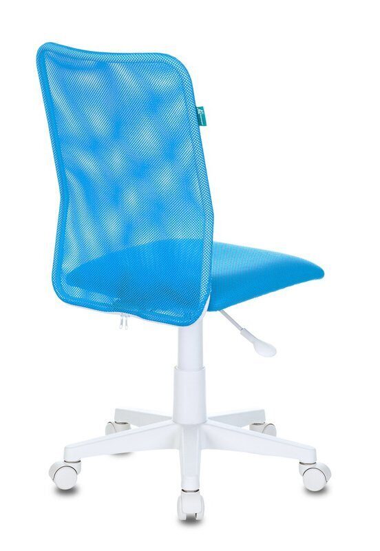 Кресло детское KD-9 (сетка/ткань, пластик белый), голубой