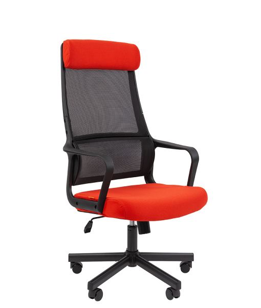 Кресло руководителя CHAIRMAN 590 Ткань/сетка красный