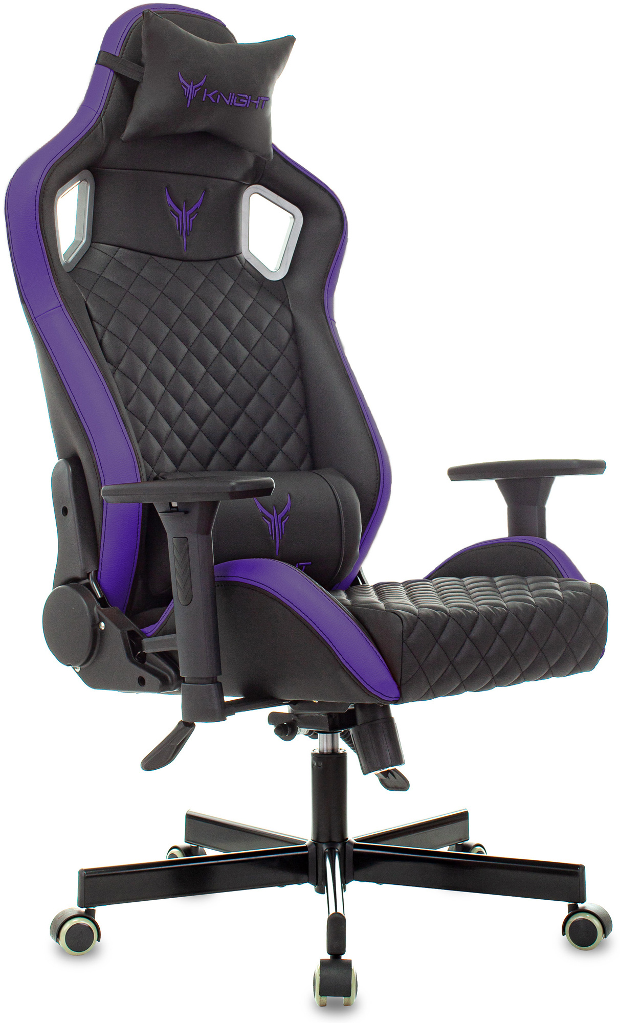Кресло игровое Knight Outrider Эко.кожа крестовина металл, механизм топ-ган Lux, фиолетовый