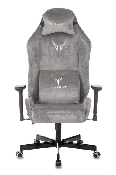 Кресло игровое Knight N1, крестовина металл, ткань Серый