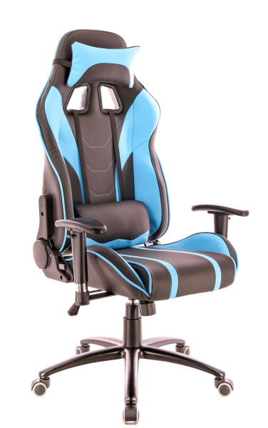 Кресло EverProf LOTUS S16 Экокожа, крестовина металл, голубой