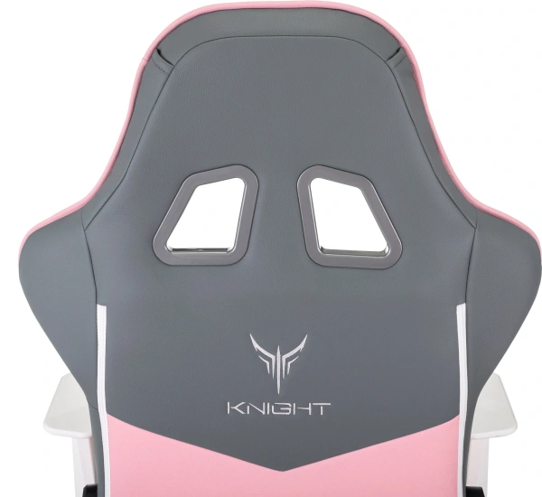 Кресло игровое Knight Catzy серый/розовый экокожа пластик белый