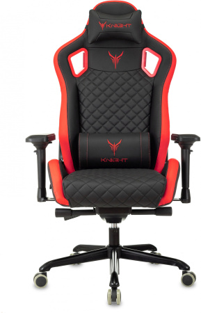 Кресло игровое Knight TITAN Экопремиум, черный/красный ромбик