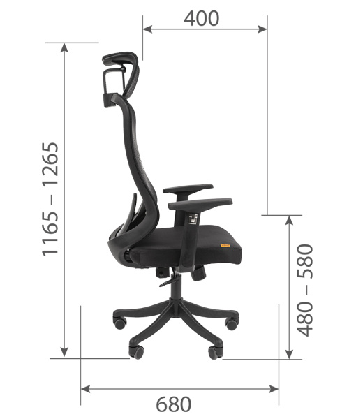 Кресло офисное CHAIRMAN 563 сетка/ткань черная