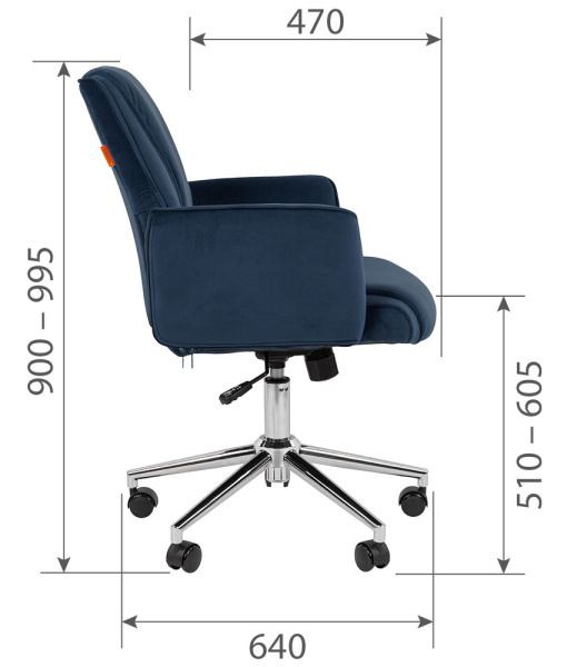 Кресло CHAIRMAN HOME 302 Велюр синий