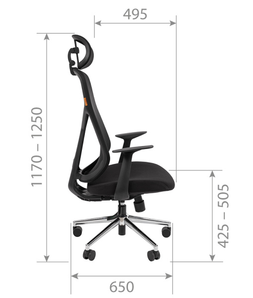 Кресло руководителя  CHAIRMAN CH 588 Сетка/Ткань черная