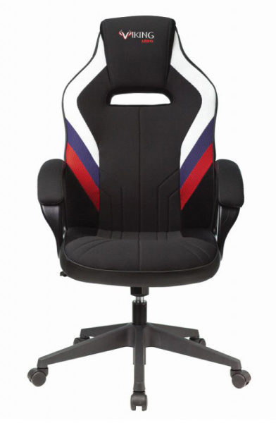 Кресло игровое Бюрократ VIKING 3 AERO Ткань, белый/синий/красный