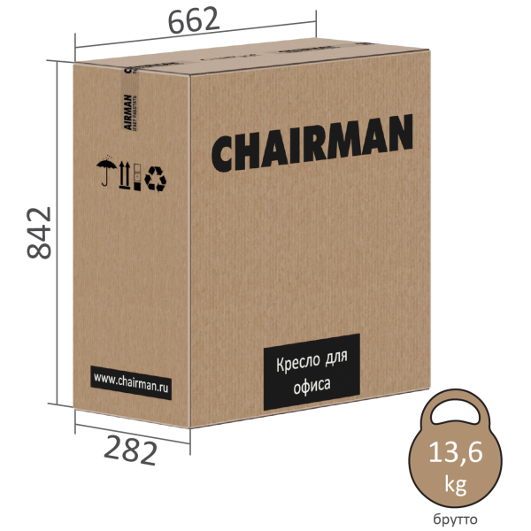 Офисное кресло Chairman 612 сhrome сетка