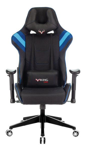 Кресло игровое Бюрократ VIKING 4 AERO Ткань, нагрузка до 150кг, синие вставки, викинг, зомби