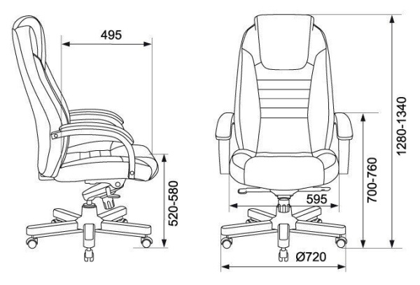 Кресло Бюрократ T-9923WALNUT до 200 кг (натур.кожа+иск.кожа, дерево), черный