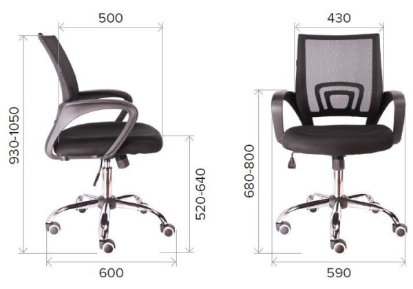 Кресло офисное EVERPROF EP-696 Ткань ХРОМ крестовина, бордовый