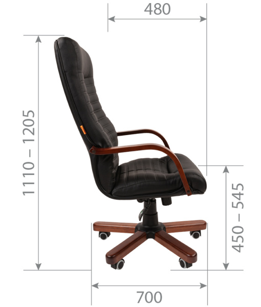 Кресло руководителя Chairman 480 WD Экокожа, черное