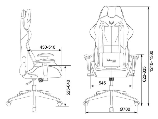 Кресло игровое Бюрократ VIKING 5 AERO Искусственная кожа, синий