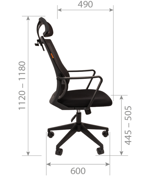 Кресло руководителя CHAIRMAN 545 черная сетка, пластик