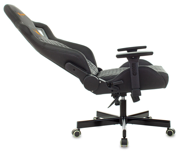 Кресло игровое Knight Outrider Эко.кожа крестовина металл, механизм топ-ган Lux, черный